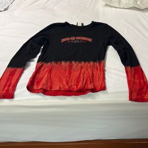 Harley Davidson Black and Red Long Sleeve Shirt